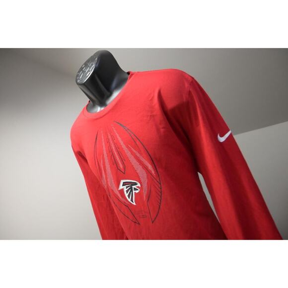 Nike Gym Shirt Dri Fit Atlanta Falcons Long Sleeve Athletic Tee Mens Size 2XL - Picture 1 of 9